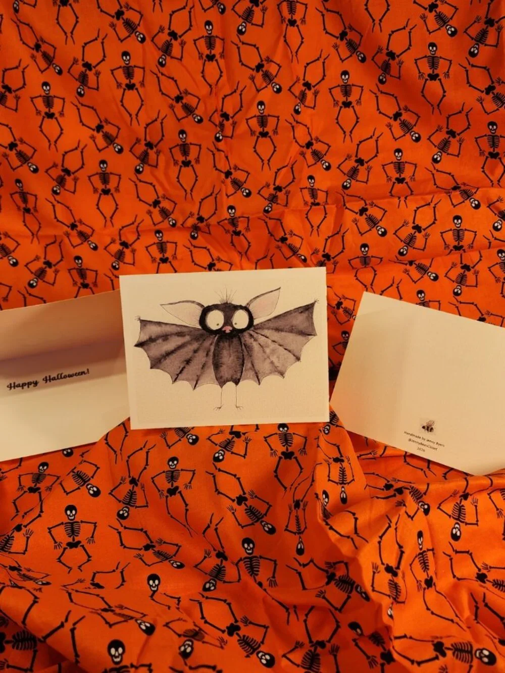 HANDCRAFTED Halloween Cards on Linen Cardstock & Matching Self-Seal Envelopes